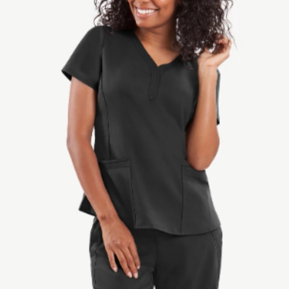 Healing Hands Black Scrub Top M Medium Jane Comfortable Uniform Medical New